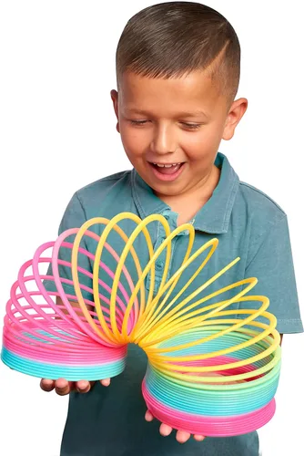 Miniatura 2 de Slinky el resorte original que camina de juguete, Slinky gigante de plástico de arcoíris de 5 pulgadas de diámetro, juguete antiestrés, juguetes