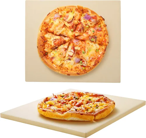 Miniatura 12 de Unicook Piedra grande para pizza para horno y parrilla, piedra de hornear resistente para pan, bandeja de pizza de cordierita resistente a