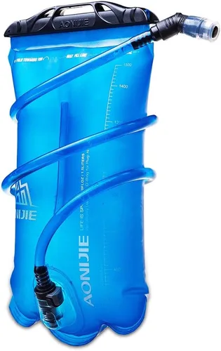 AONIJIE Bolsa de agua plegable de hidratación a prueba de fugas, depósito de agua para senderismo al aire libre, mochilero, correr, ciclismo 1.5L-TPU