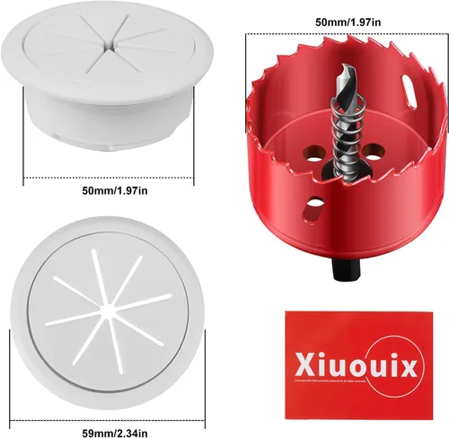 Miniatura 2 de Ocultador de cable de TV para televisores montados en pared, el kit incluye 4 agujeros pasantes y 1 accesorio para taladro de sierra, fácil