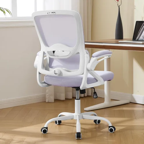 Miniatura 13 de Silla de oficina ergonómica, silla de oficina de malla con soporte lumbar, silla de escritorio de respaldo medio con brazos abatibles, cómoda silla