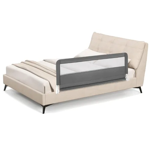 Miniatura 10 de BABY JOY Rieles de cama para niños pequeños, 59 pulgadas, extra largo, protector de cama abatible con correa de seguridad, barandilla plegable