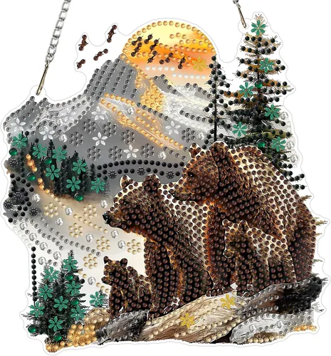 Miniatura 14 de MXJSUA Adornos colgantes de escena de otoño con kits de cadena para adultos, pintura de diamantes de cristal de forma especial 5D, decoración