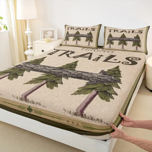 Miniatura 33 de Sábana bajera ajustable con estampado de leopardo, tamaño individual, juego de ropa de cama rústica con rayas de piel de cebra, decoración