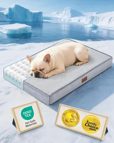 Miniatura 17 de OhGeni Cama ortopédica impermeable para perros pequeños, funda extraíble lavable a máquina en tela fácil de limpiar, espuma de alta densidad y asa