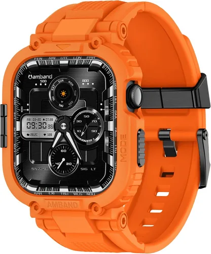 Miniatura 19 de amBand Bands - Funda protectora de pantalla compatible con Apple Watch Ultra 3/2/1 de 1.732 pulgadas, correa resistente M1 Sport Series y película