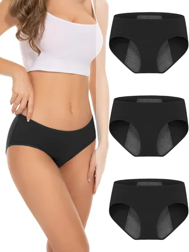 RUIXUE Womens Period Underwear Heavy Flow Menstrual Period Panties Leak-Proof Hipster Panty for Female Teens Girls 3 Pack