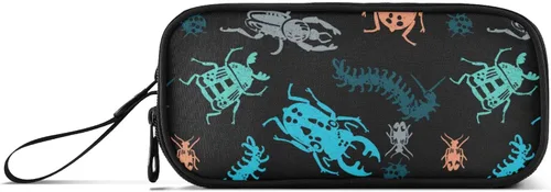 Miniatura 24 de Fisyme Estuche para lápices de texto con números negros de béisbol, caja de gran capacidad, organizador de papelería, bolsa personalizada