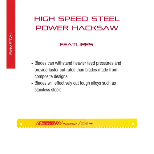 Miniatura 2 de Starrett Redstripe - Hoja de sierra para metales de acero sólido de alta velocidad, ideal para contratistas y comerciantes, grosor de 0.050