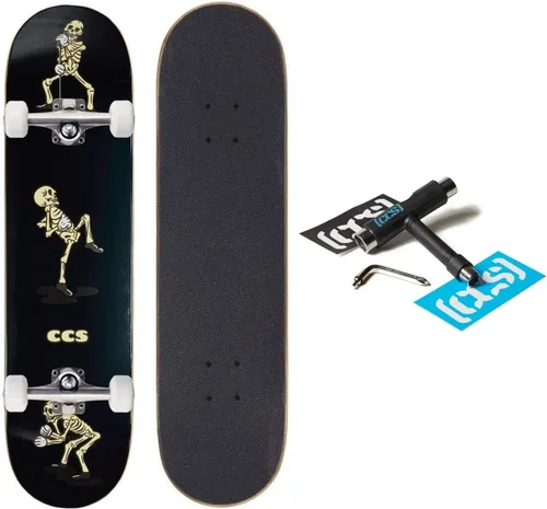 Miniatura 27 de [CCS] Patineta completa Madera de arce Grado profesional Totalmente montado con herramienta de patinaje y calcomanías Adultos, niños