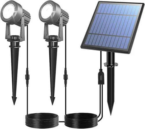 Miniatura 13 de APONUO Focos Solares - Luces Solares 2 en 1 para Paisaje de Exterior con Iluminación Ascendente, del Atardecer al Amanecer, IP65 Impermeable, Cable