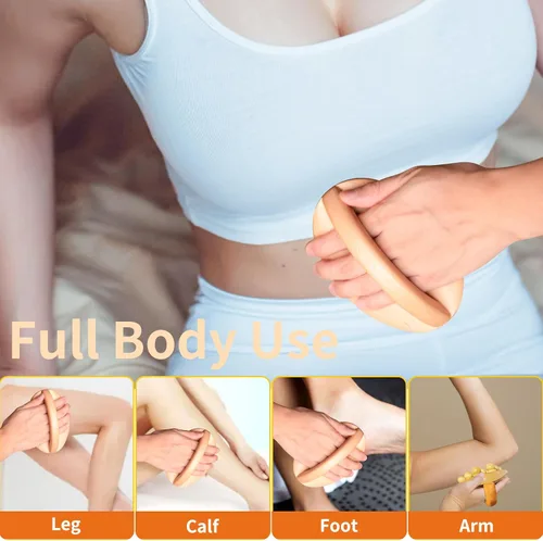 Miniatura 2 de Herramientas de masaje de terapia de madera, masajeador de drenaje linfático para moldear el cuerpo, kit de maderoterapia, masajeador de celulitis