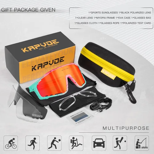Miniatura 6 de KAPVOE Gafas de Ciclismo Polarizadas para Hombres y Mujeres MTB Bicicleta Montaña TR90 Gafas Deportivas para Correr Bicicleta K76 A10