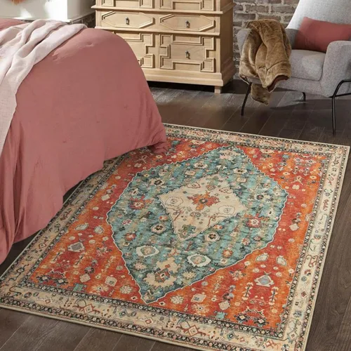 Miniatura 232 de Lahome Alfombra Bohemia Tribal Lavable de 3 x 5, Alfombras Antideslizantes para Entrada, Dormitorio, Sala de Estar, Vintage, Ultra Suave, No