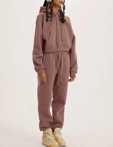 Miniatura 87 de Kissonic Conjunto deportivo de forro polar para mujer, 2 piezas, sudadera con capucha y pantalones deportivos