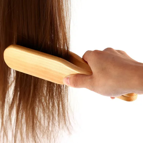 Miniatura 7 de Cepillo profesional en forma de V para enderezar el cabello, herramientas de peinado cerdas de jabalí Cepillo de doble cara Abrazadera de peine