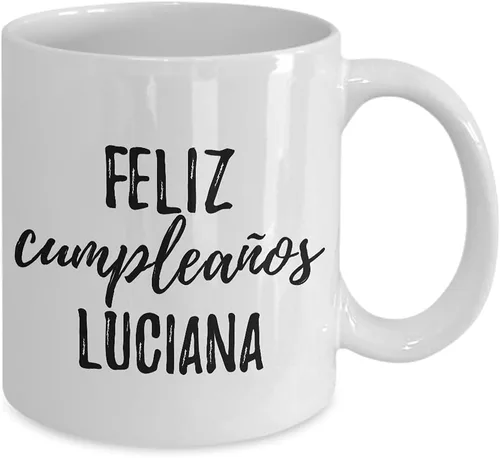 Miniatura 2 de Feliz Cumpleanos Luciana Taza Española Feliz Cumpleaños Personalizada Nombre Regalo Café Taza Té Taza 11 oz
