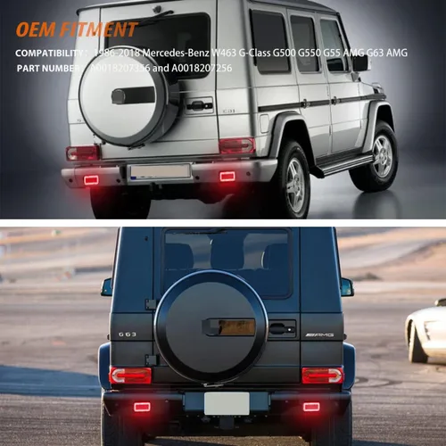 Miniatura 9 de ADIIL Kit de 2 luces LED 3 en 1 con lente roja de respaldo, reversa y antiniebla para Mercedes Benz W463 Clase G 1986-2018, G500, G550, G55, G63 AMG