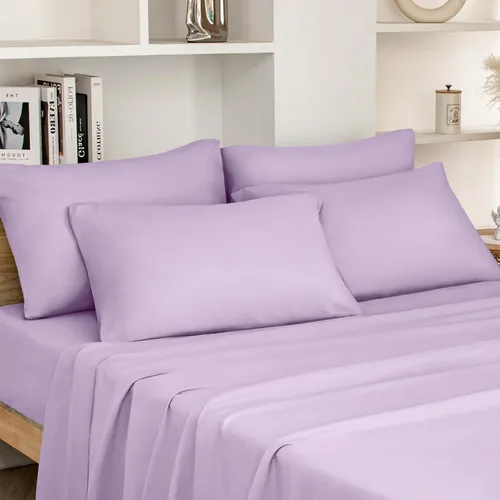 Miniatura 14 de HOMEIDEAS Sábanas de cama tamaño King – Juego de 6 piezas (dorado) – Sábanas de microfibra cepillada extra suave 1800, bolsillo profundo, sin