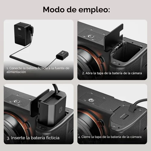 Miniatura 3 de SmallRig D-TAP - Batería ficticia para Sony NP-FZ100, adaptador de corriente de cámara para Sony FX3, FX30, A7 III, A7 IV, A7S III, A7R III, A7R IV