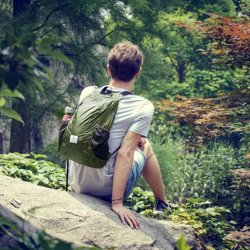 Miniatura 7 de Naturehike Mochila de senderismo ligera de 18 litros, mochila plegable impermeable para acampar, ultraligera para viajes, avión, adultos Verde Pino
