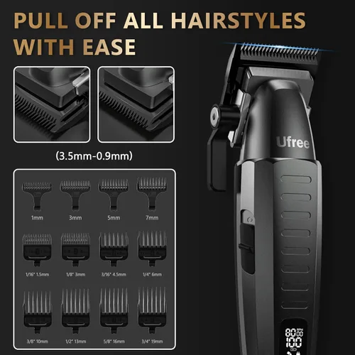 Miniatura 3 de Ufree - Cortapelo profesional para hombres con bolsa, juego de cortapelos y recortadores para hombres, juego de cortapelos de barbero, cortapelos
