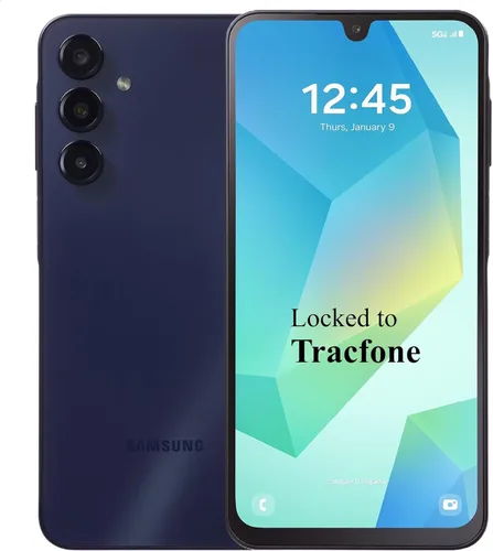 Tracfone Samsung Galaxy A16 5G, 128 GB, cámara triple de 50 MP, Smartphone Android, pantalla Super AMOLED FHD+ de 6.5" y 90 Hz, batería de larga