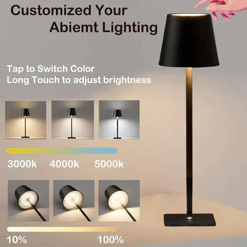 Miniatura 7 de Paquete de 4 Lámparas LED de Mesa Inalámbricas - Lámparas Recargables Inalámbricas al por Mayor de 4, Lámpara de Mesa Impermeable para Exteriores