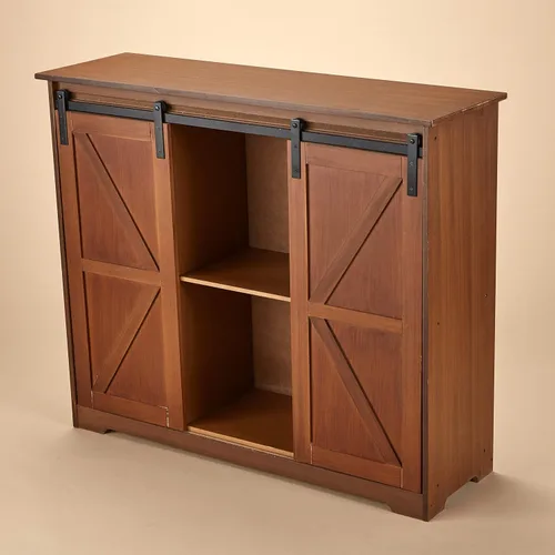 Miniatura 3 de The Lakeside Collection Gabinetes estilo puerta de granero estilo buffet - Madera rústica