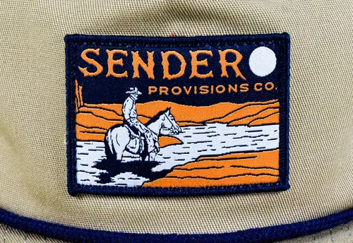 Miniatura 5 de Sendero Provisions Co. Sombrero de cuerda ajustable al aire libre con parche tejido Lone Rider (marrón claro), Beige Bronceado