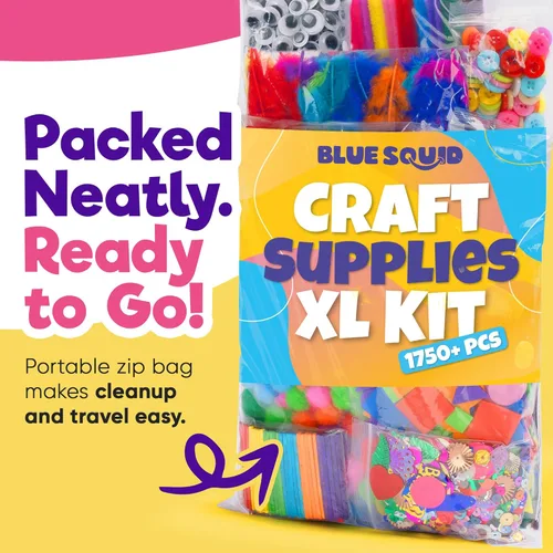 Miniatura 5 de Blue Squid Kits de manualidades de 1750+ piezas para niños, de 3 a 9 años. Regalos para niñas y niños. Artes y manualidades para niños. Kits