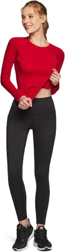 Miniatura 8 de ATHLIO Paquete de 2 camisetas deportivas de compresión para mujer, camisetas de entrenamiento de manga larga para entrenamiento, gimnasio, yoga