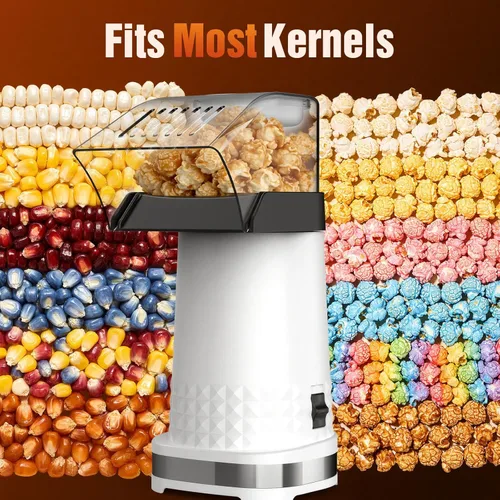 Miniatura 8 de Popcorn Maker, 1200W Fast Hot Air Popper in 2 Minutes, Oil-Free Popcorn Popper, 4.5QT Large Capacity, Popcorn Machine for Home, Movie Nights