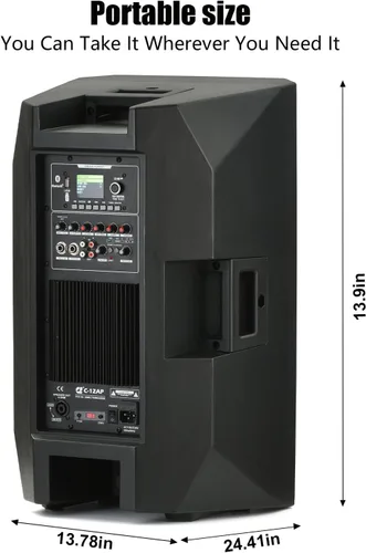 Miniatura 6 de EXOTON C-12AP - Altavoces PA profesionales de doble alimentación de 12 pulgadas, sistema PA activo y pasivo de 1500 W con pantalla LCD a