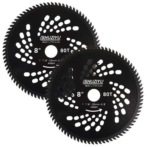 Miniatura 15 de 10"-60T. Arbor de 1" con adaptador de arandela de 7/8"-20mm-5/8", cuchilla cortadora de cepillo, cuchilla de malas hierbas. Adecuado para todas