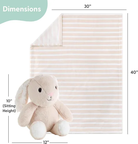 Miniatura 2 de The Peanutshell Juego de regalo adorable y esponjoso de conejo y manta de bebé rosa para niñas, lindos peluches, cosas de juguete de peluche, niños