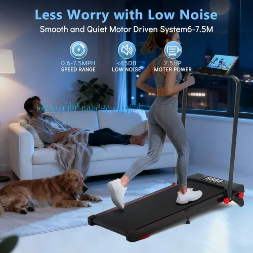 Miniatura 7 de Walking Pad Treadmill with Incline 8% & Decline -1.5% 4 Level, Under Desk Treadmill for Home, 2.5HP Quiet BLDC EvoDrive Portable Walking Pad with