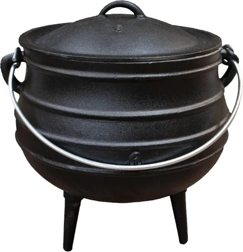 Lehman's Campfire - Olla de hierro fundido con 3 patas y tapa, 13.5 pulgadas, 3.5 galones