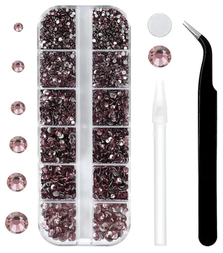 Miniatura 37 de 3792 diamantes de imitación con parte trasera plana para manualidades, piedras preciosas de cristal para uñas, diamantes de imitación brillantes