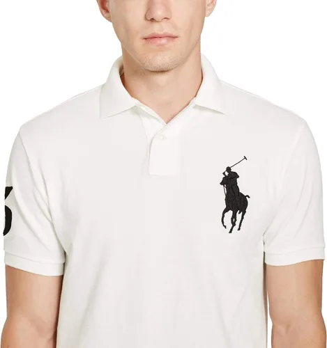 Miniatura 3 de POLO RALPH LAUREN Polo de malla de ajuste entallado para hombre Big Pony, Amarillo Hampton.
