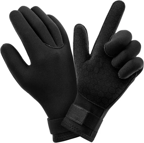Miniatura 10 de AUAUY Guantes de buceo, guantes de neopreno de 0.118 pulgadas (0.118 in), guantes de neopreno cálidos de cinco dedos, guantes de surf flexibles