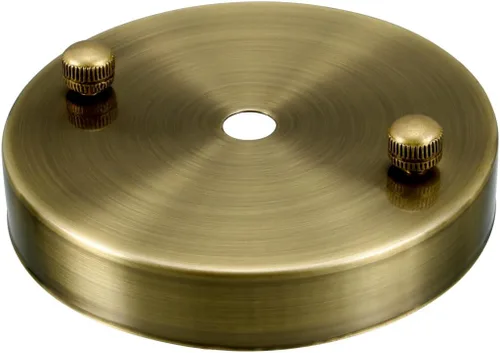 Miniatura 4 de uxcell Placa de luz de techo retro con base puntiaguda chasis disco colgante accesorios 3.937 inx0.787 in tono bronce w tornillo 3 unids