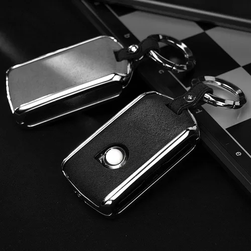 Miniatura 4 de SANRILY 1 funda de cuero de gamuza para llavero inteligente Volvo XC90 2018 XC60 S90 V90 2019 2020 sin llavero, funda de protección completa