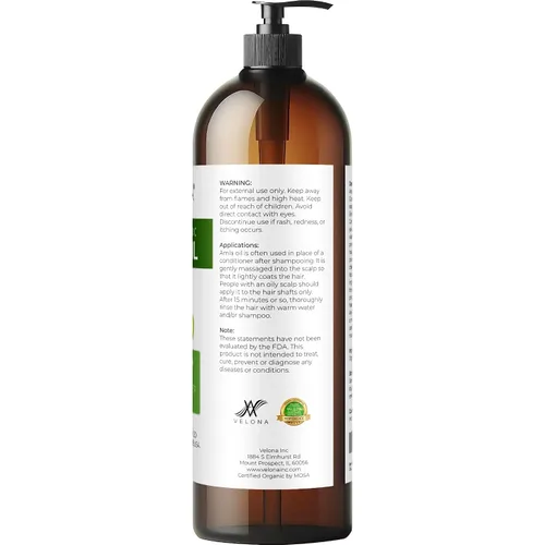 Miniatura 5 de velona Amla Oil USDA certificado orgánico - 32 onzas líquidas Aceite portador 100% puro y natural Virgen extra, sin refinar, prensado en frío