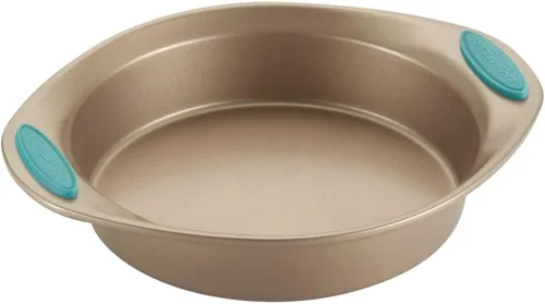 Miniatura 10 de Recipientes para horno Rachael Ray, set de 5 piezas antiadherentes, Azul agave Latte Brown con Puños Azul Agave