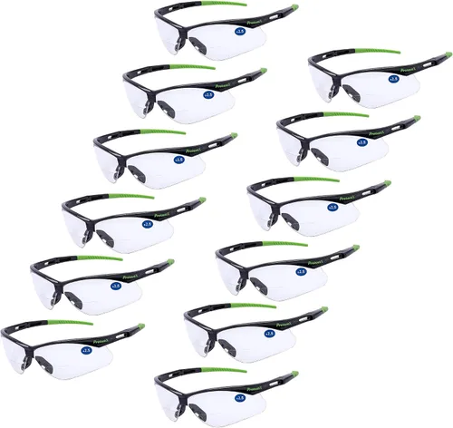 Miniatura 27 de ProtectX Anteojos de seguridad clásicos, lentes antivaho resistentes a los arañazos, gafas protectoras para el trabajo, interior/exterior, ANSI Z87.1