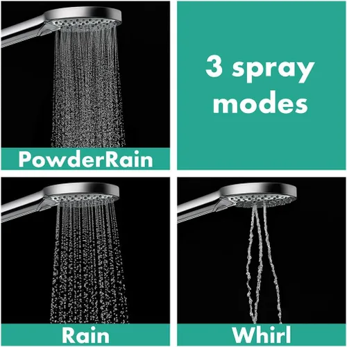 Miniatura 4 de hansgrohe Raindance Select S 04913000 - Juego de cabezal de ducha de mano ajustable de 5 pulgadas, moderno, 3 pulverizadores para lluvia, completo