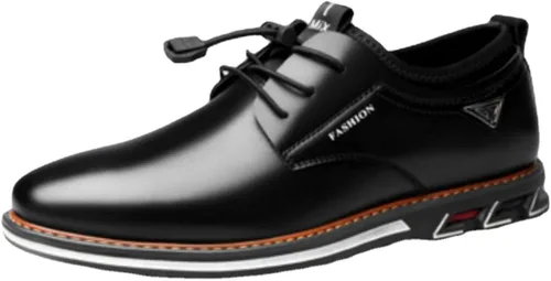Zapatos Oxford de cuero genuino con cordones para hombre, zapatos ligeros de moda casuales de grano completo para negocios