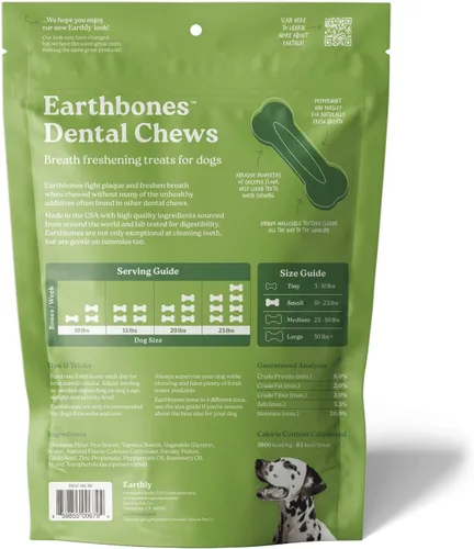 Miniatura 7 de Earthbones - Masticables dentales para perros de 10 a 20 libras, 30 huesos
