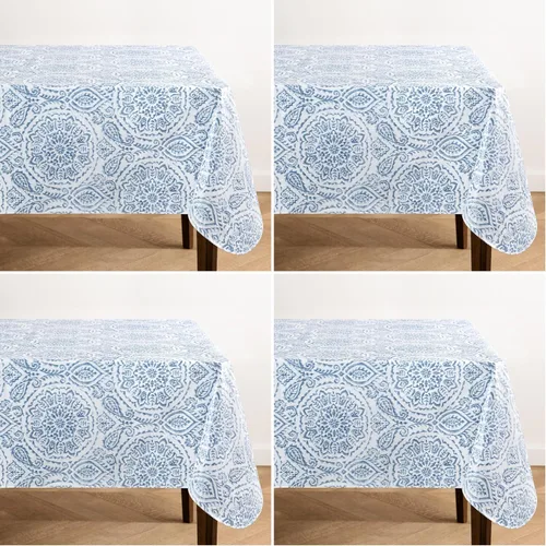 Miniatura 13 de Elrene Home Fashions Savannah - Mantel de vinilo bohemio con estampado de cachemira, resistente al agua y a las manchas con reverso de franela, 52 x